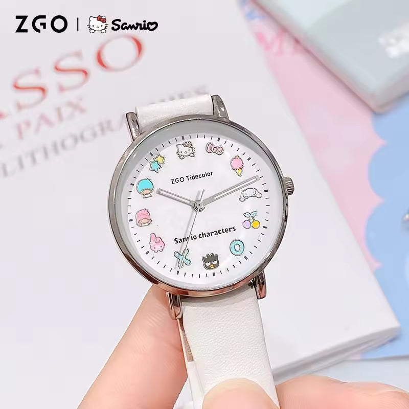 ZGO Sanrio Hello Kitty Women's Watch. Cute and Fashionable, Luminous Hands, Minimalist Waterproof Quartz Watch 2081